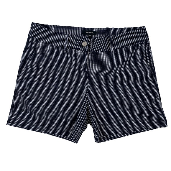The Limited Pants - The Limited Chino Golf Shorts Navy Blue White Dots Pockets Button Women's Size 8